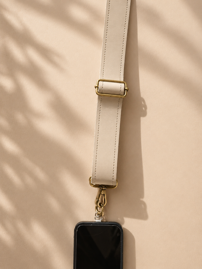 Bracelet en cuir véritable — Beige (3,8 cm) Sans porte-monnaie