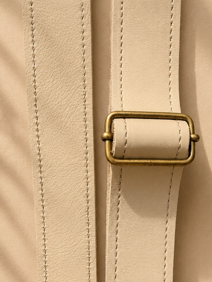 Bracelet en cuir véritable — Beige (3,8 cm) Sans porte-monnaie