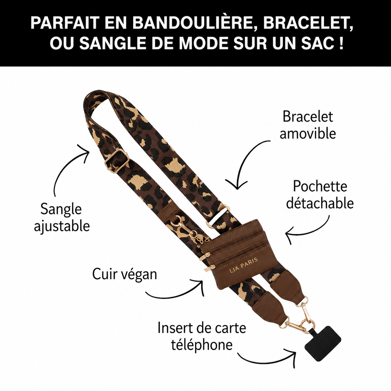 Clip & Go avec Pochette Zippée – Collection Léopard
