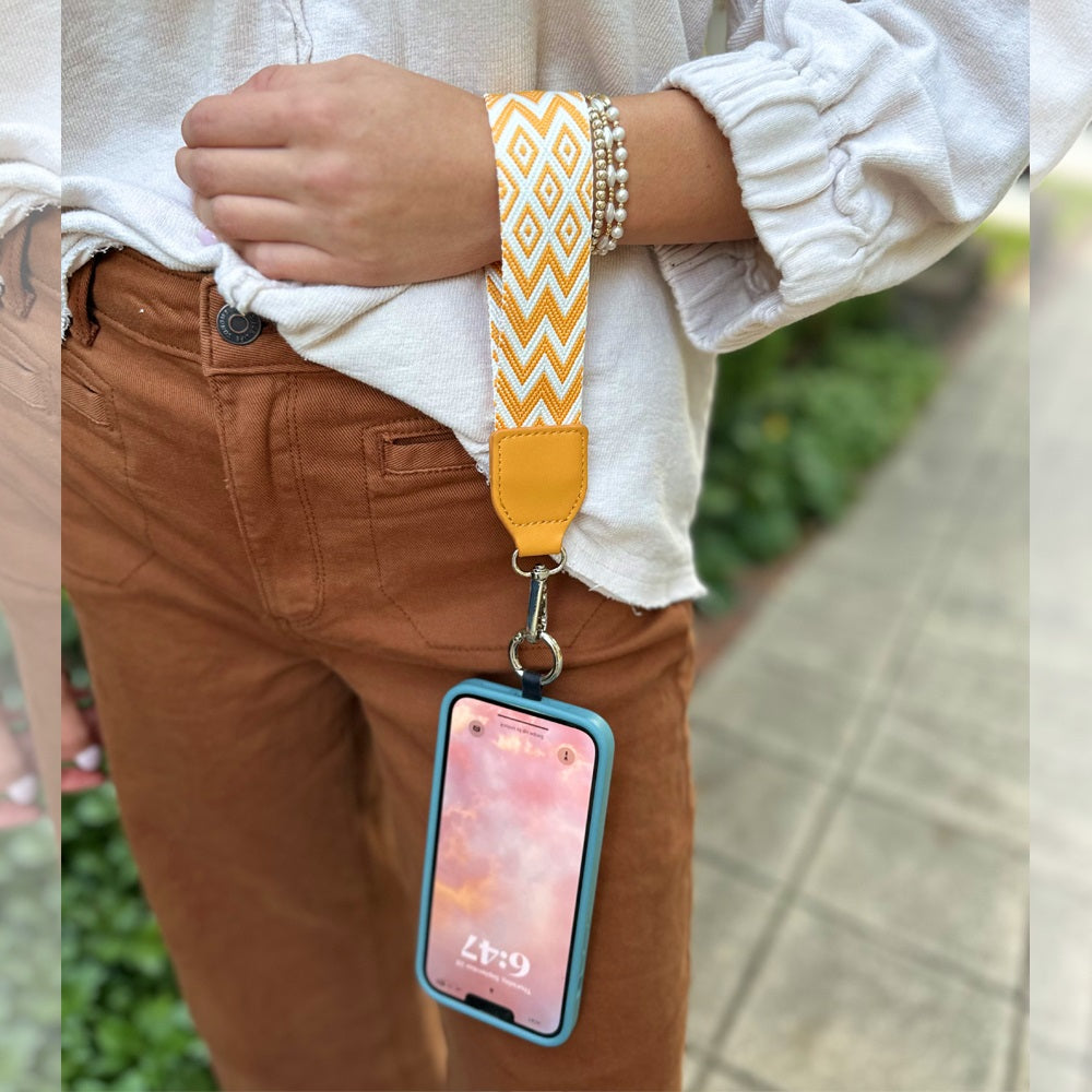 Mini Sac Téléphone 3-en-1 – Collection Chevron & Diamant