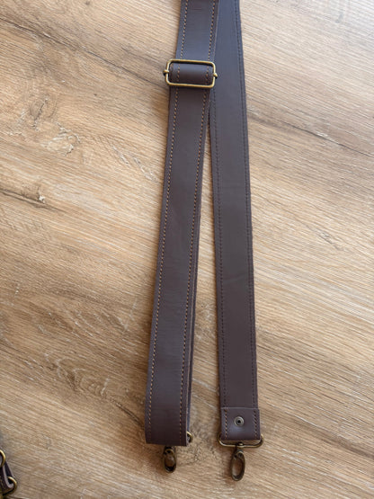Bracelet en cuir véritable - Marron (3,8 cm) Sans porte-monnaie
