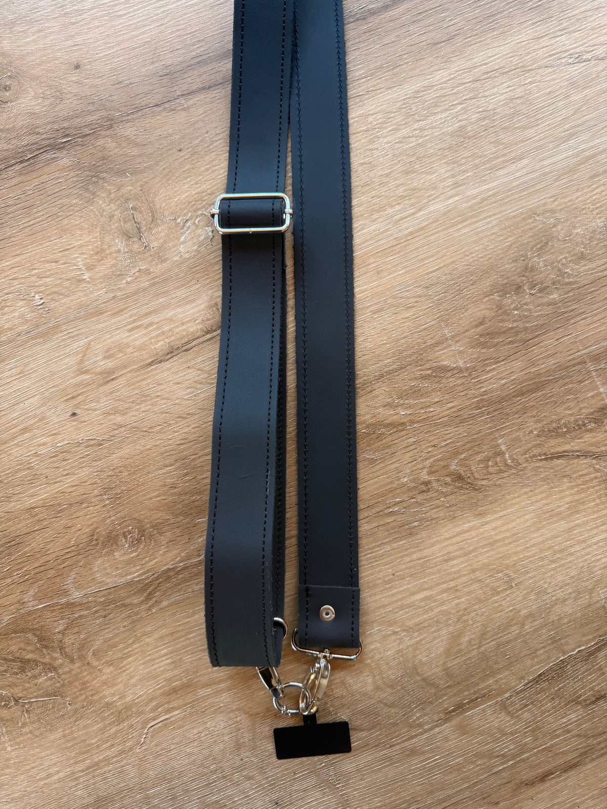 Bracelet en cuir véritable - Noir nuit (3,8 cm) Sans porte-monnaie