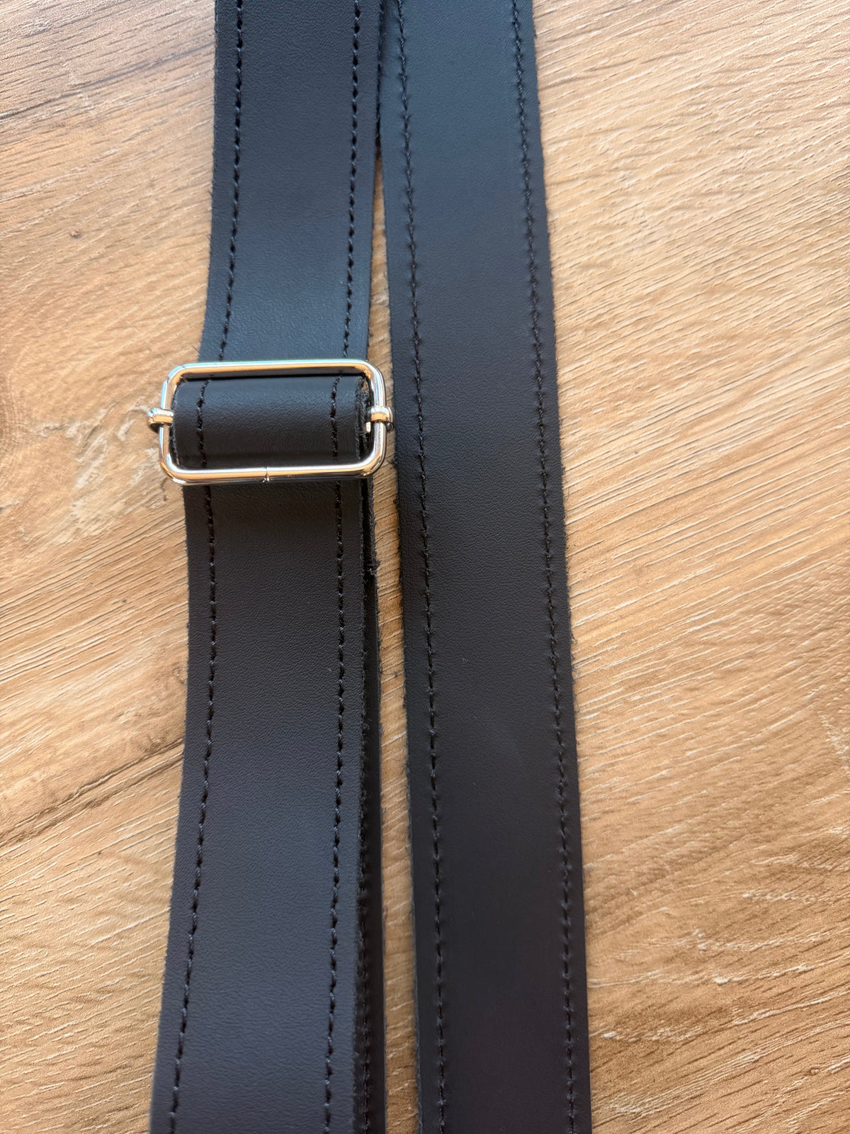 Bracelet en cuir véritable - Noir nuit (3,8 cm) Sans porte-monnaie