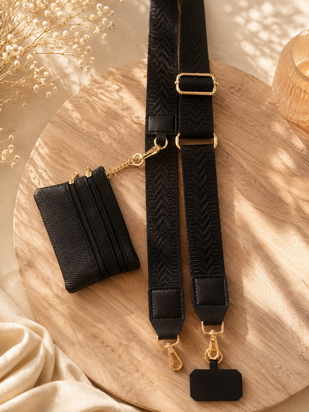 Bracelet Luxe Noir Gold Edition + portefeuille
