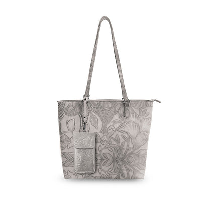 Floral Tote W/Crossbody