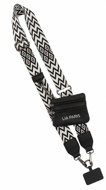 Bandoulière Lia Paris avec Pochette – Collection Chevron & Diamant