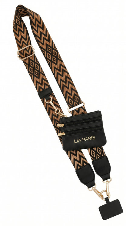 Mini Sac Téléphone 3-en-1 – Collection Chevron & Diamant